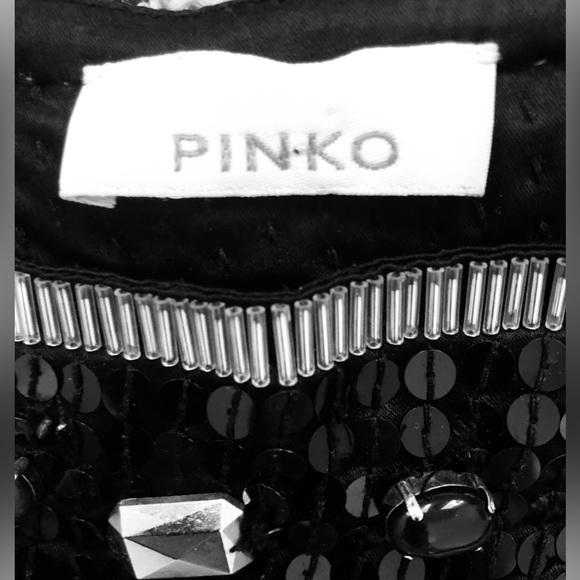 Pinko Black Sequin Embellished Top. Size S - Picture 3 of 8